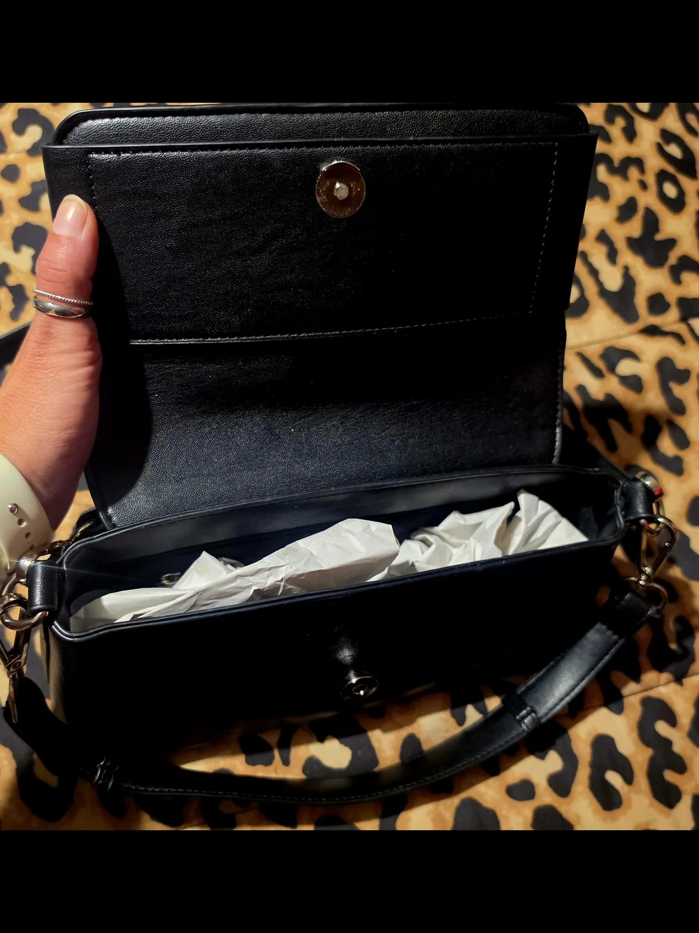 Steve Madden Black Quilted Shoulder Bag with Buckle Detail